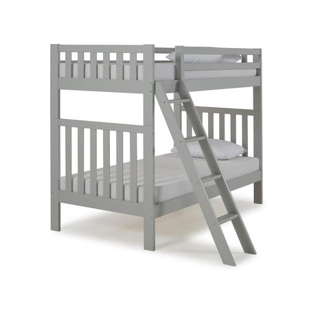 Alaterre Furniture Aurora Twin Over Twin Wood Bunk Bed, Dove Gray, Width: 42 AJAU0080